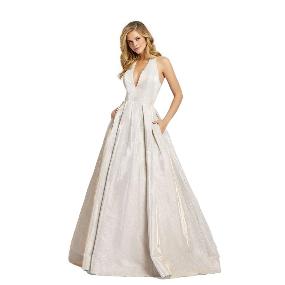Ieena for Mac Duggal Fancy Prom Dress or other occassion Size 2 NWT! White Ice